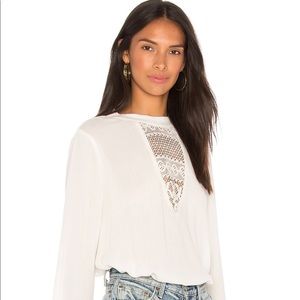 Crochet Inset Blouse in Ivory Lace